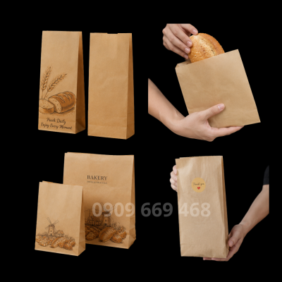 Túi Giấy Bánh Mì Theo Yêu Cầu – In Logo, Giá Sỉ Cho F&B